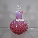 Fenton cran opal Hobnail cruet