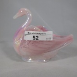 Fenton irid rosalene swan novelty