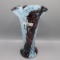 Blue/maroon art glass vase-10.5