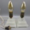 pair of Art Deco mangle sideboard lamps-wired together