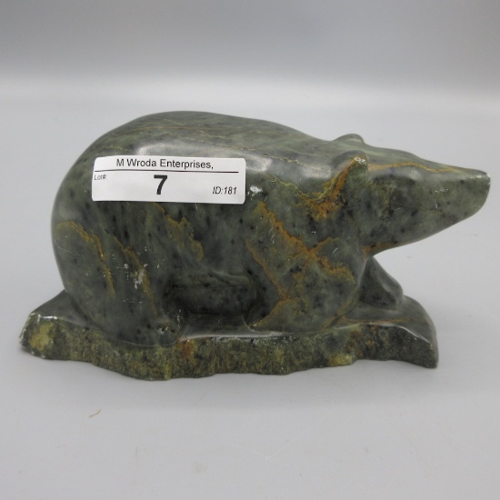 Carved jade bear-5.5"