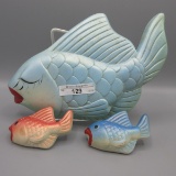 Vintage Chalkware fish-set of 3. Cute!