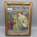 July 1910 Literary Digest magazine in frame Alphonse Mucha-artist