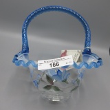 Fenton hand painted basket