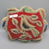 Native American beaded pillow-missing fringe but main decoration in excelle