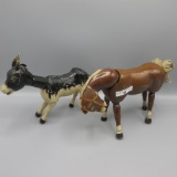 Schoenhut Billy goat & horse. All original.  Ears, horns & tail in tact on