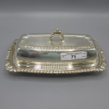 Silverplate butter dish w/glass insert