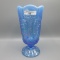 Fenton saph blue opal floral vase