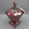Fenton red carnival covered candy