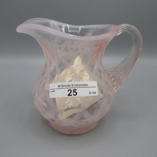 Fenton 4" pitcher, lattice opal
