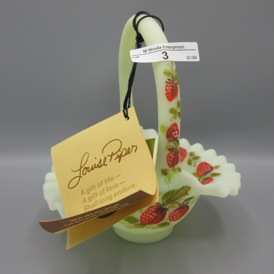 Fenton painted Strawberry basket- Piper