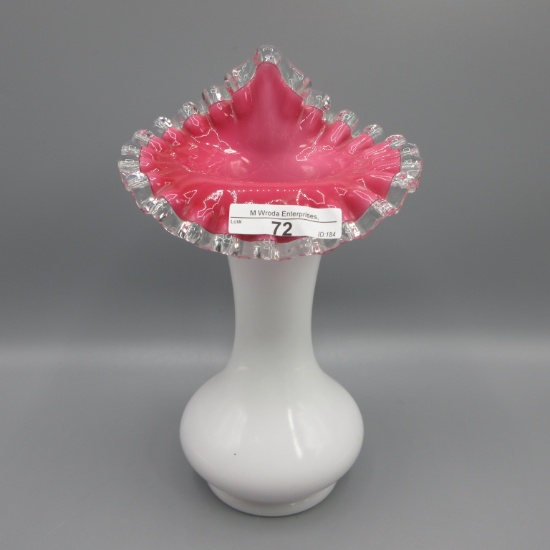 Fenton 8.5" JIP Peach crest vase