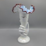 Fenton blackrose hand vase