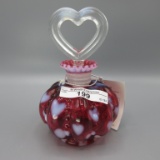 Fenton cranberry opal Hearts perfume bottle
