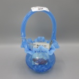 Fenton blue opal DAisy & Fern basket