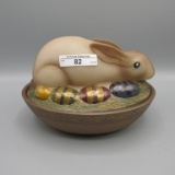 Fenton decorated rabbit on nest