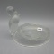 Fenton crystal satin Pelican dish-4.5