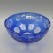 blue Cut to Clear bowl w/Dolphins-4.5