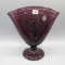 Fenton purple Dancing Ladies fan vase-7.5
