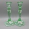 Fenton green candlesticks-8.5