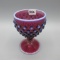 Fenton plum opal Hobnail wine goblet