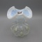 Fenton French Opal. Beaded Melon HP vase-6