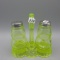 Mosser vaseline salt & pepper set w/tray