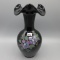 Fenton black HP vase-9.5