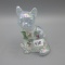 Fenton French Opal. HP Sitting Cat