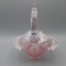 Fenton pink Carnival Daisy & Button basket-9