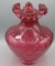 Fenton Cran. Coin Dot vase-11.5