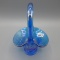 Fenton blue toothpick basket-6