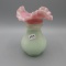Fenton shiny Lotus Mist Double Ring vase-6
