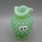 Fenton green opal. Hobnail DC vase-4