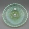 Fenton green opal. Basketweave bowl-2.5 T x 6.5
