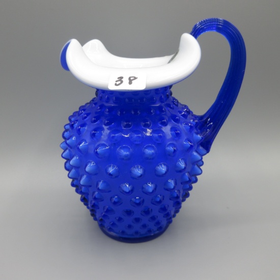 Fenton cobalt Hobnail cased pitcher-6"