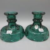 Fenton green candlesticks-4