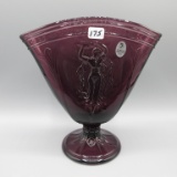 Fenton purple Dancing Ladies fan vase-7.5