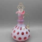 Fenton Cran. Opal. Coin Dot cruet-9