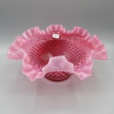 Fenton Cran. Opal Hobnail bowl-10