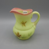 Fenton burmese Maple Leaf small pitcher-4.5