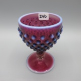 Fenton plum opal Hobnail wine goblet