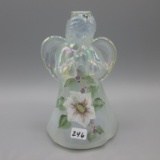 Fenton hand painted white Carnival angel 6.5