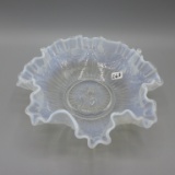 Fenton French Opal. Cabbage Rose bowl-7