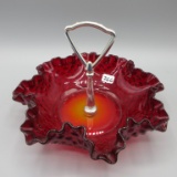 Fenton ruby Hobnail tidbit tray