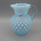 Fenton blue opal. Hobnail pitcher-6