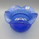 Blue Stretch Art Glass bowl-signed-3.5