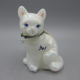 Fenton Birthston March Sitting Cat