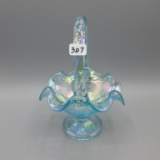 Fenton Irid. Blue Basket - 7.5