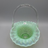 Fenton Green Opal Hobnail Basket 7